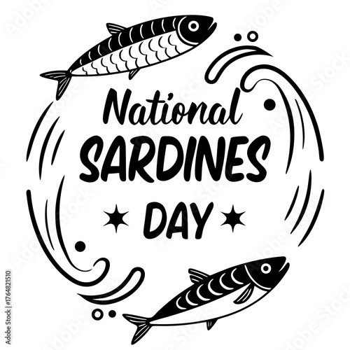 NATIONAL SARDINES DAY vector illustration