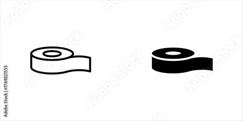 Adhesive tape icon collection in black and white filled and solid vector style. vector illustration, eps 10