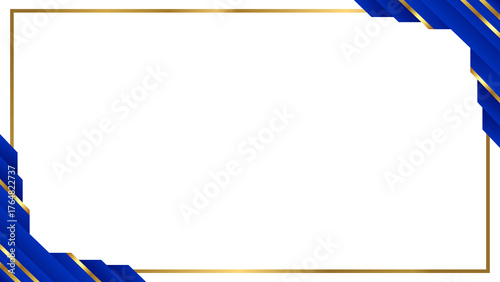 Dynamic Royal Blue and Gold Stripe Frame Background for Certificate
