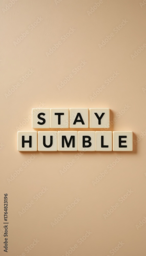 Naklejka premium Stay Humble Inspirational Message on Neutral Background