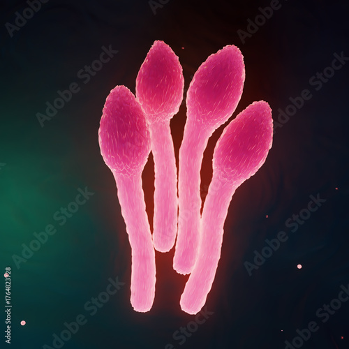 Clostridium Tetani Bacterium Microscopic 3D Render