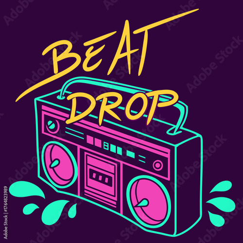 vector illustration of a retro radio cassette