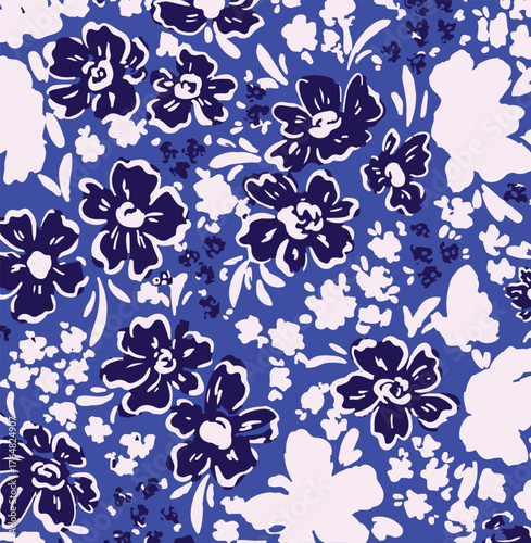 Small flowers, Daisy flowers, pattern on a yellow background with a wild flowers of different sizes artwork for tattoo, fabrics, souvenirs, packaging, greeting cards and scrapbooking