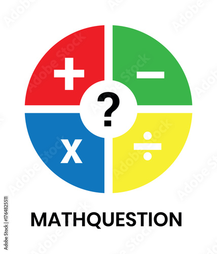 Mathematic question vector logo template. Suitable for business, education, quiz and math symbol. Mathematic question logo, label, sign, badge, symbol, banner, line, flat vector, isolated illustration