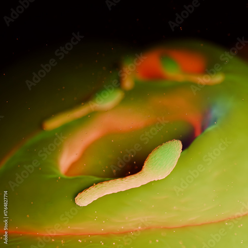 Clostridium Tetani Bacterium Microscopic 3D Render
