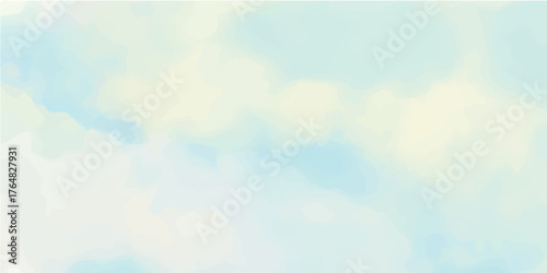 Abstract colorful watercolor sky background with bright blue cloudscape