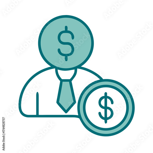 Businessperson with Dollar Symbol Icon for Web and Graphic Design