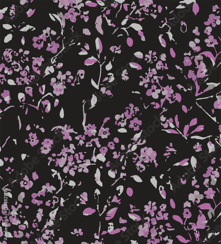 Small flowers, Daisy flowers, pattern on a yellow background with a wild flowers of different sizes artwork for tattoo, fabrics, souvenirs, packaging, greeting cards and scrapbooking