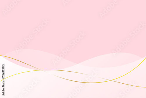 ピンクと金色ラインの華やかな背景素材	
