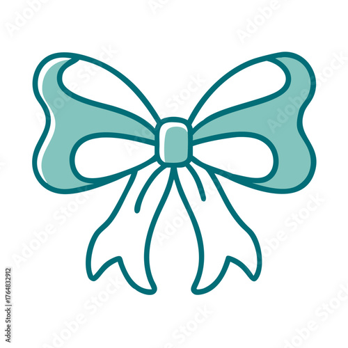 Decorative Outline Bow Icon for Web and Graphic Design