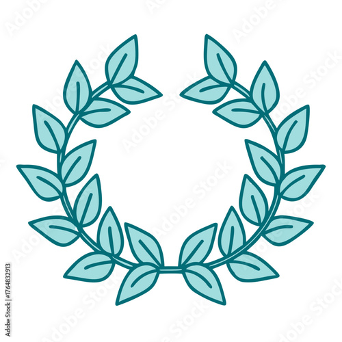 Decorative Leaf Wreath Icon for Web and Graphic Design