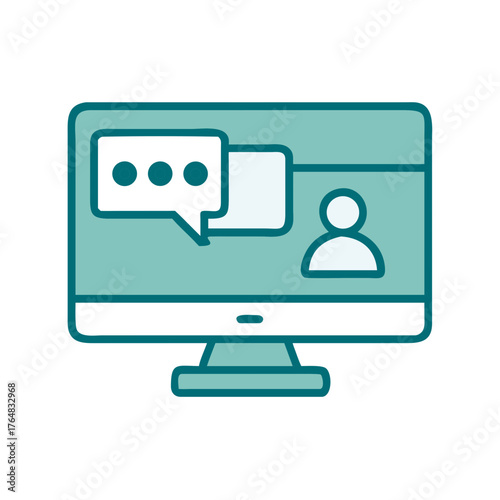 Desktop Chat Icon for Web and Graphic Design