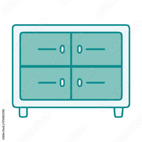Double Drawer Chest Icon for Web and Graphic Design