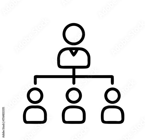 Diagram showing organization hierarchy structure for business
