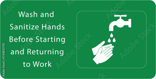 wash your hands sign (Avoid contamination, employee must wash hands returning to work, before leaving this room, now wash your hands)