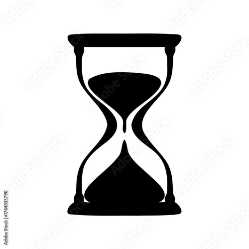 Simple black silhouette of an hourglass representing the concept of time passing