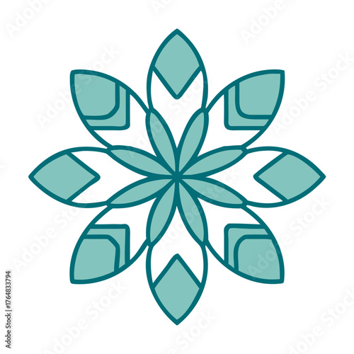 Geometric Floral Pattern Icon for Web and Graphic Design