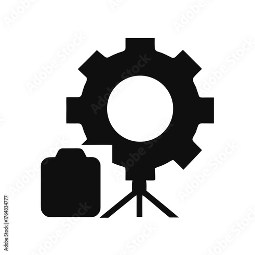 Simple softbox light silhouette vector clean professional photo studio equipment icon