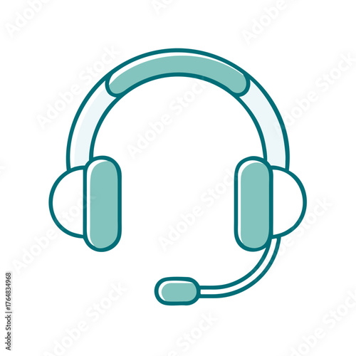 Headset Customer Service Icon for Web and Graphic Design