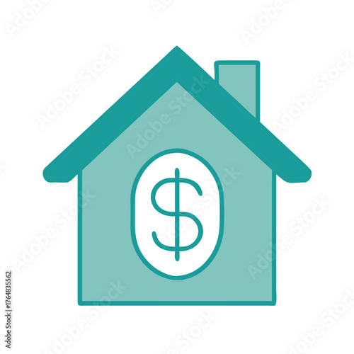 House with Dollar Sign Icon for Web and Graphic Design