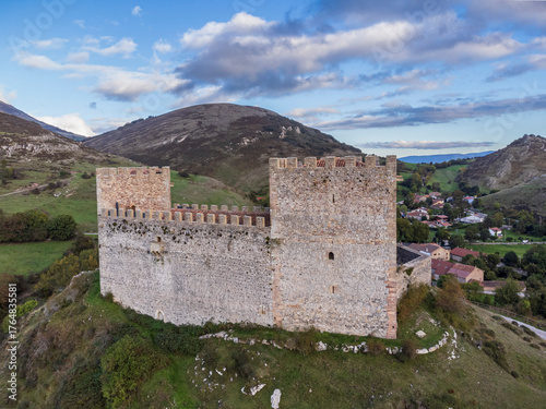 Argüeso Castle (San Vicente Castle), Argüeso village, municipality of the Hermandad de Campoo de Suso, Cantabria, Spain