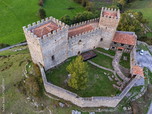 Argüeso Castle (San Vicente Castle), Argüeso village, municipality of the Hermandad de Campoo de Suso, Cantabria, Spain