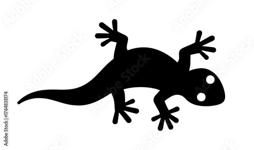 A silhouette of a reptile