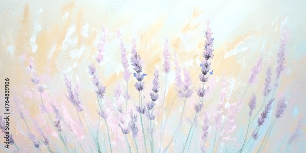 Obraz premium Pastel Lavender Blossoms – Elegant Watercolor Floral Art