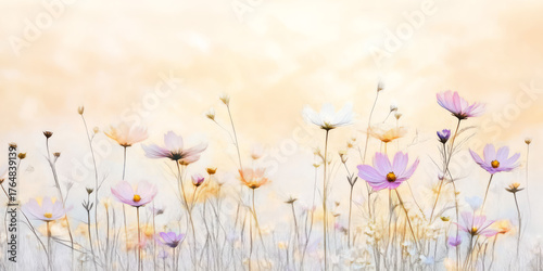 Pastel Wildflower Meadow – Soft Floral Landscape Art