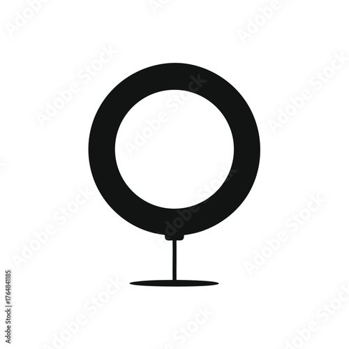 Minimal ring light silhouette vector clean photography studio lighting equipment icon design