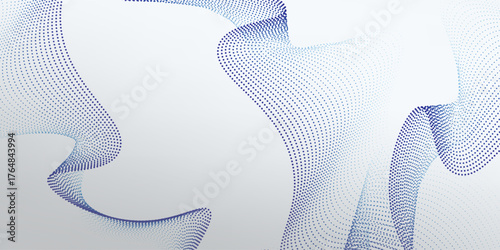 Wave line of flowing particles abstract vector background, smooth curvy shape dots fluid array. shape dots soft array