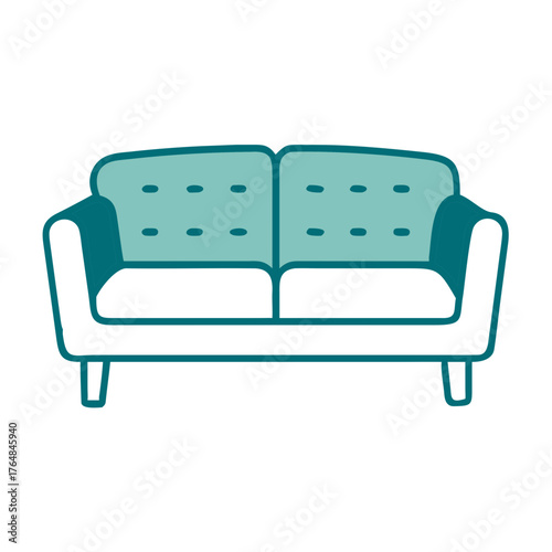 Sofa Living Room or Home Interior Icon for Web and Graphic Design