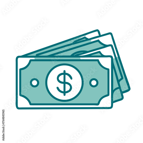Stack of Dollar Bills Icon for Web and Graphic Design