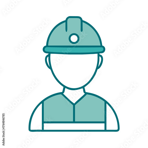 Worker with Helmet Icon for Web and Graphic Design