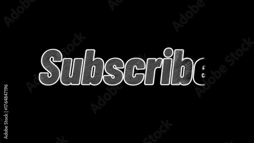 Subscribe Text Animation on Transparent Background
