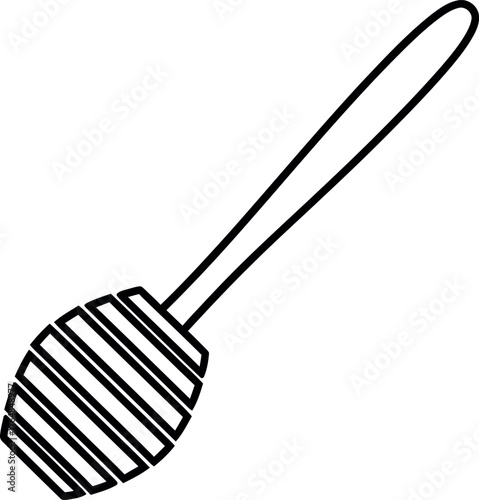 Black outline of a honey dipper honey wand utensil