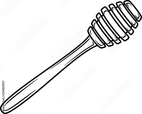 Black and White Honey Dipper Icon honey wand honey spoon