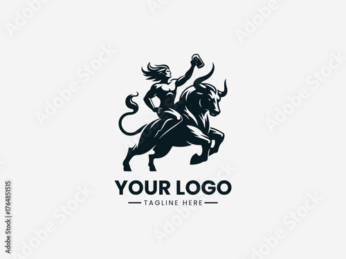 Man holding beer riding wild bull representing fun celebration and cowboy spirit vector illustration