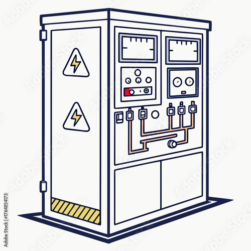 Electrical control cabinet illustration