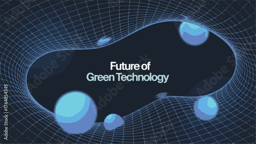 Future green technology abstract background blue