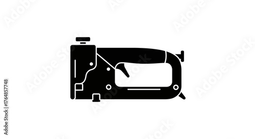 Simple black silhouette of sewing machine for tailoring and crafting projects