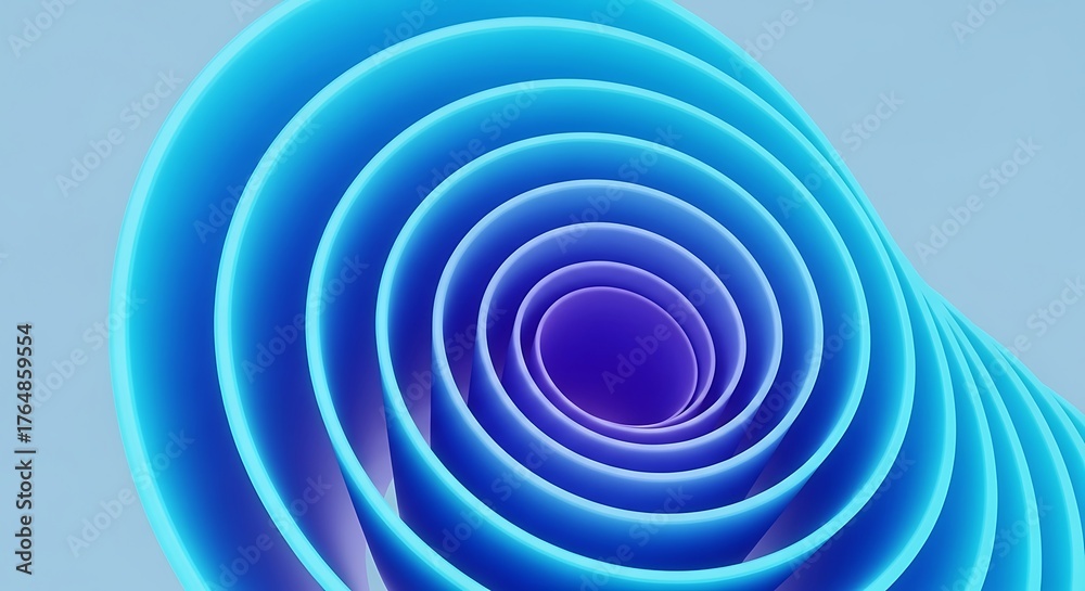 Obraz premium Abstract swirling blue and purple ripples with soft light and smooth texture