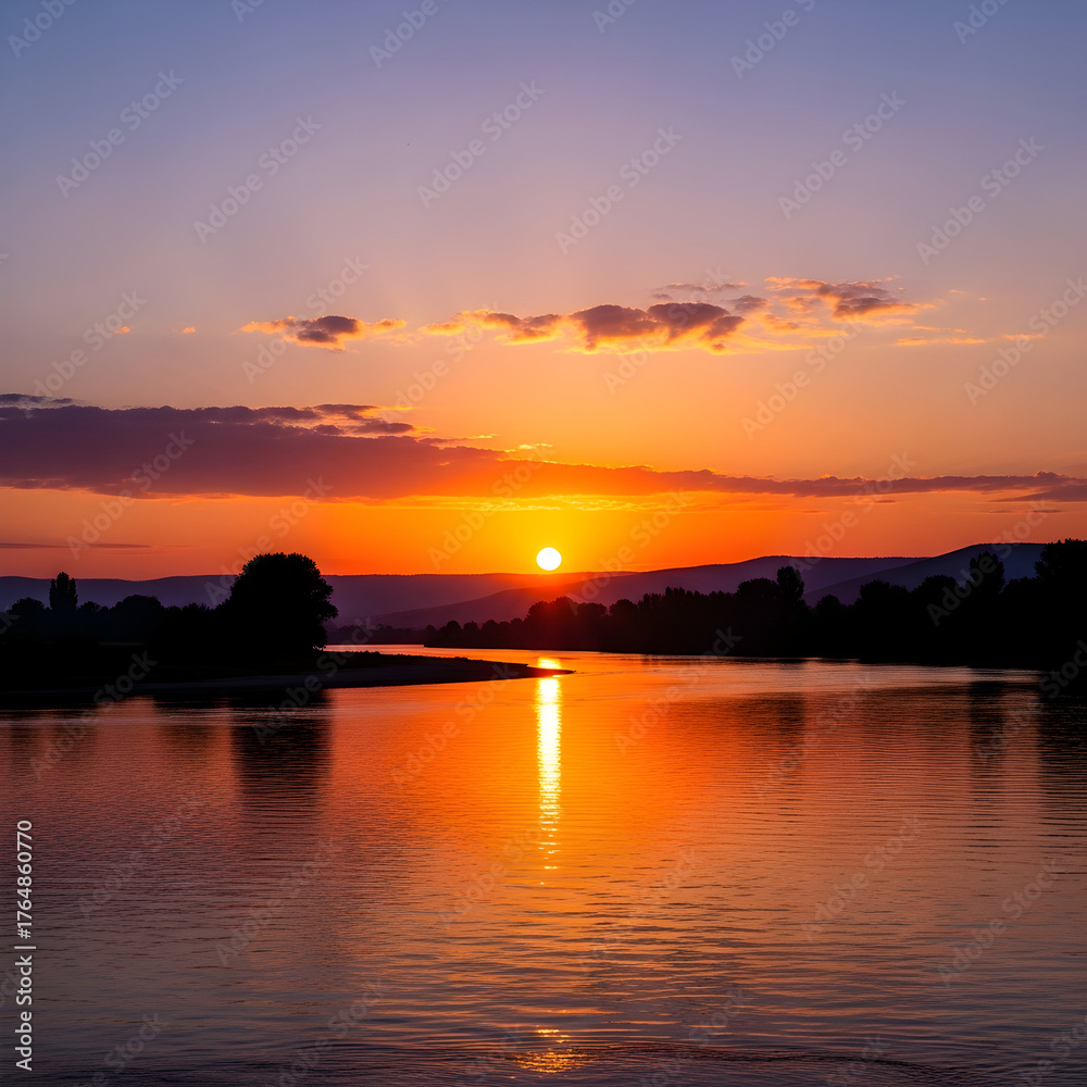Fototapeta premium Sunset Over Water