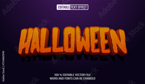 Editable 3d text style effect - Halloween text effect Template