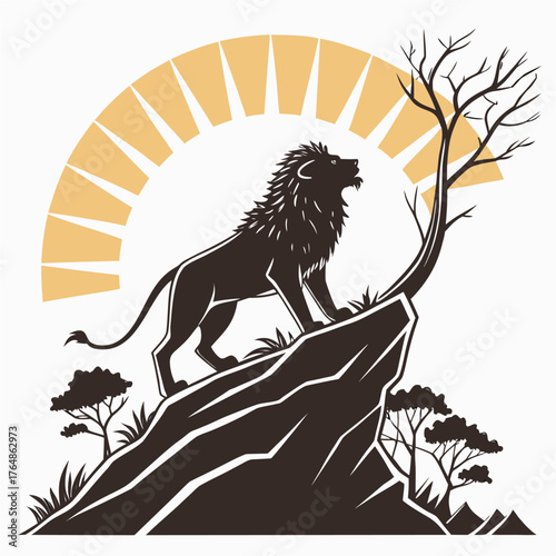 lion in the woods