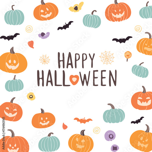 Minimal Happy Halloween
Clean flat Happy Halloween text with simple illustrations