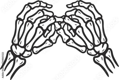 two skeleton hands making a pinky promise
