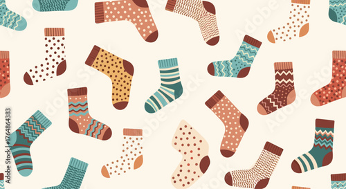 Colorful Socks Pattern - A Delightful Array of Textile Designs.