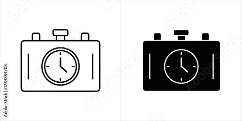Vector art of alarm clock icon showing time