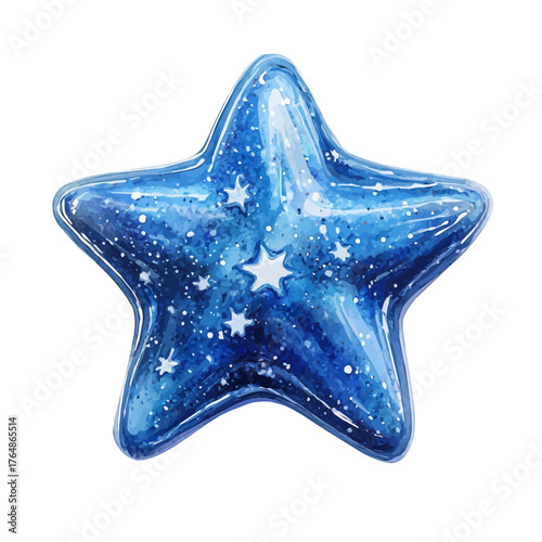 watercolor of Starry Night Pendant, vector, isolated on a white background.